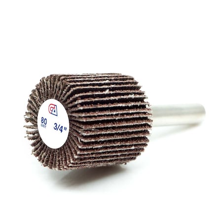 Continental Abrasives 3/4" x 3/4" x 1/4" Aluminum Oxide 80 Grit Mounted Flap Wheel FW-07080